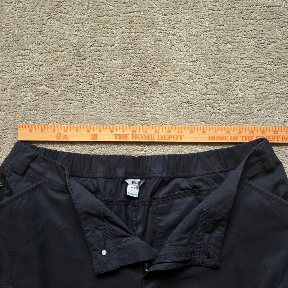 Duluth Trading Co Dry on the Fly Capri Pants Womens 26W Black Cargo Hiking Crops - Picture 5 of 7
